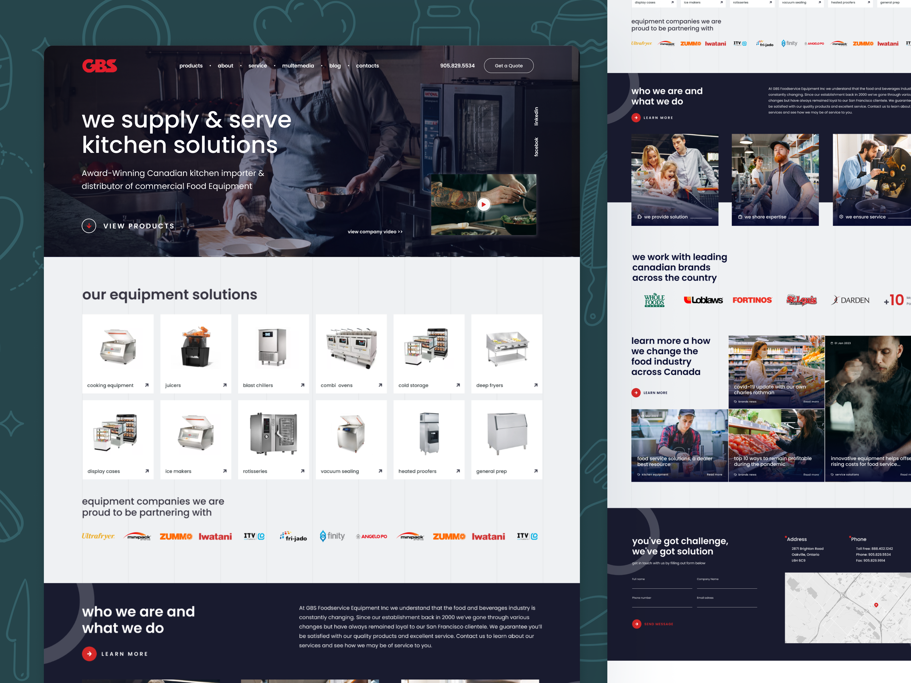 GBS Food Equipment E-commerce Website
